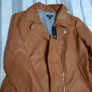a.n.a Caramel Faux Leather Jacket